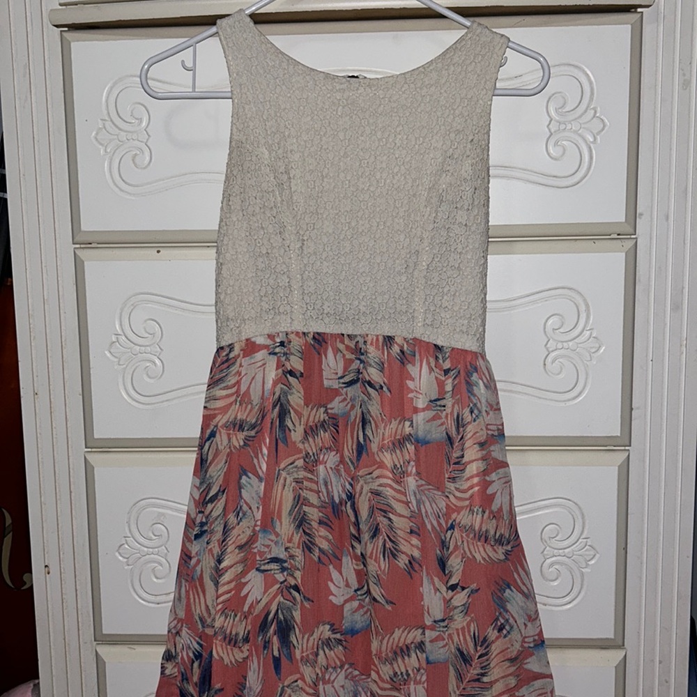 juniors slit-front floral dress
